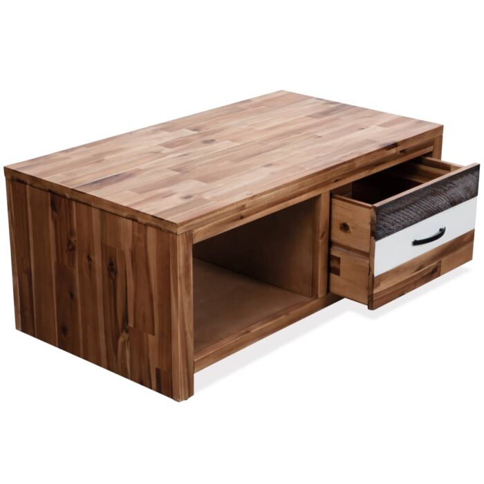 Table basse Bois d'acacia massif 90x50x37,5 cm – Image 3