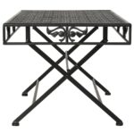 Table basse pliante Style vintage Métal 100x50x45 cm Noir – Image 2
