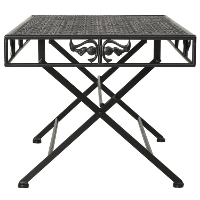 Table basse pliante Style vintage Métal 100x50x45 cm Noir – Image 2