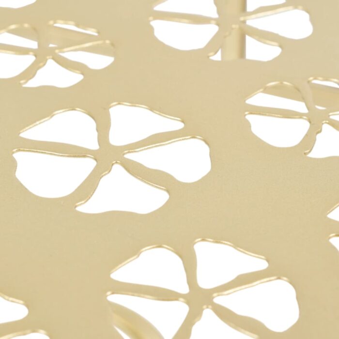 Table d'appoint Vintage Demi-ronde Métal 72x36x74 cm Doré – Image 3