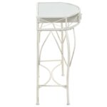 Table d'appoint Style français Métal 82 x 39 x 76 cm Blanc – Image 2