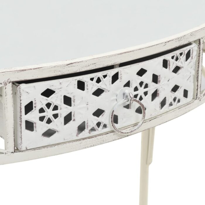 Table d'appoint Style français Métal 82 x 39 x 76 cm Blanc – Image 4