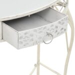 Table d'appoint Style français Métal 82 x 39 x 76 cm Blanc – Image 5