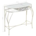 Table d'appoint Style français Métal 82 x 39 x 76 cm Blanc – Image 6