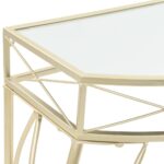 Table d'appoint Style français Métal 82 x 39 x 76 cm Doré – Image 3