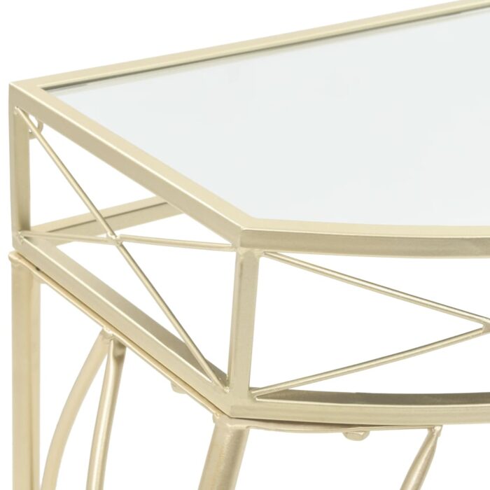 Table d'appoint Style français Métal 82 x 39 x 76 cm Doré – Image 3