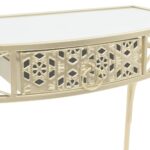 Table d'appoint Style français Métal 82 x 39 x 76 cm Doré – Image 4