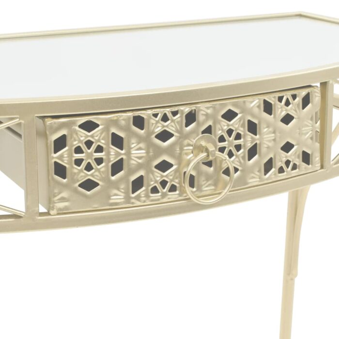 Table d'appoint Style français Métal 82 x 39 x 76 cm Doré – Image 4