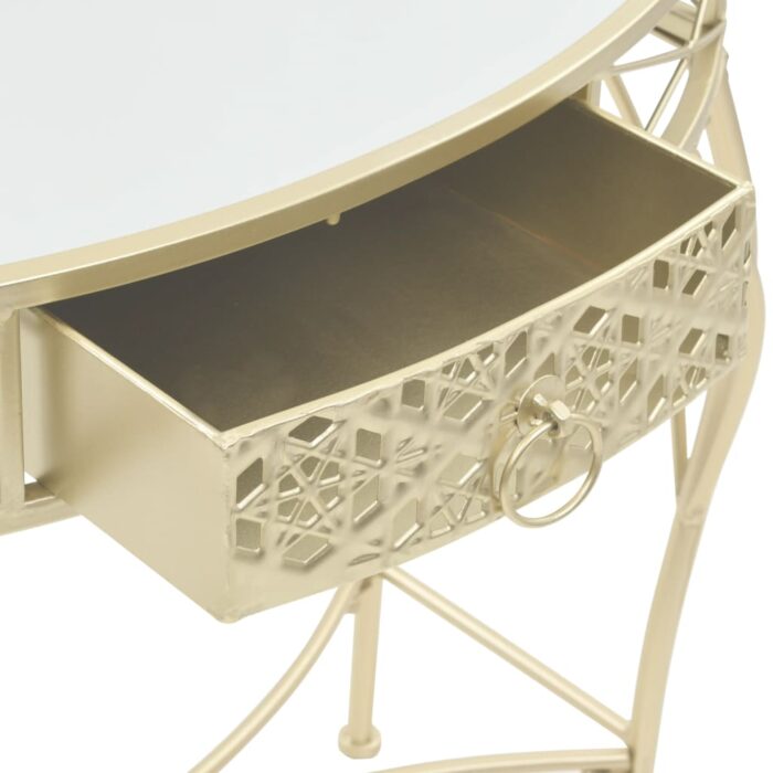 Table d'appoint Style français Métal 82 x 39 x 76 cm Doré – Image 5