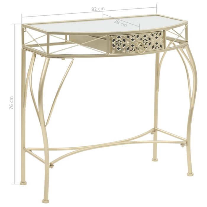 Table d'appoint Style français Métal 82 x 39 x 76 cm Doré – Image 6