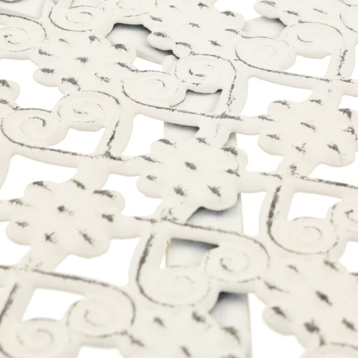 Table de bistro Style vintage Ronde Métal 40x70 cm Blanc – Image 3