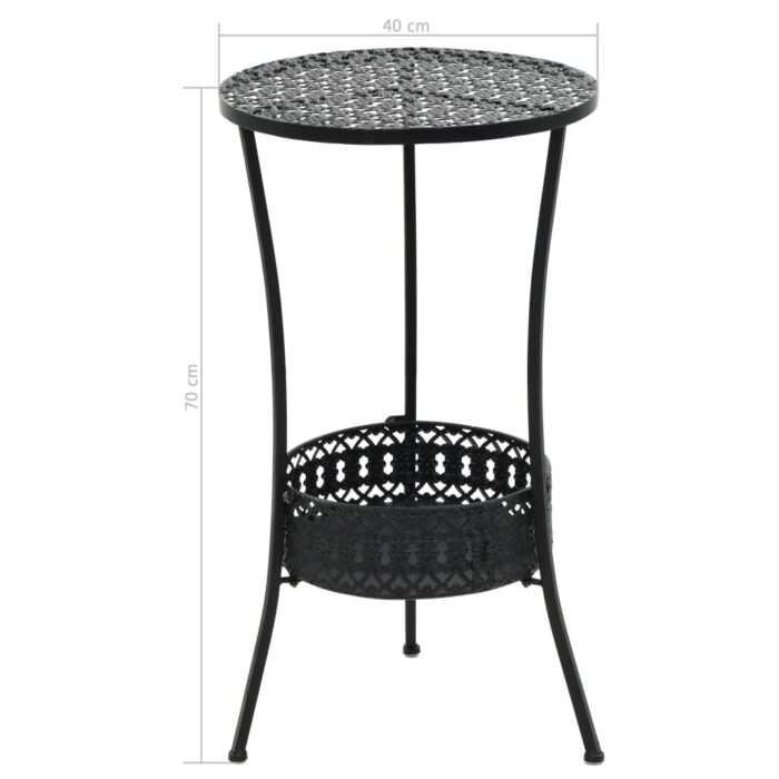 Table de bistro Noir 40x70 cm Métal – Image 5