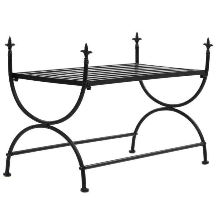 Banc Style vintage Métal 83 x 42 x 55 cm Noir – Image 1