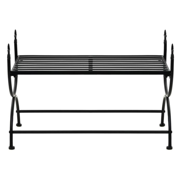Banc Style vintage Métal 83 x 42 x 55 cm Noir – Image 2
