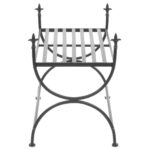 Banc Style vintage Métal 83 x 42 x 55 cm Noir – Image 3