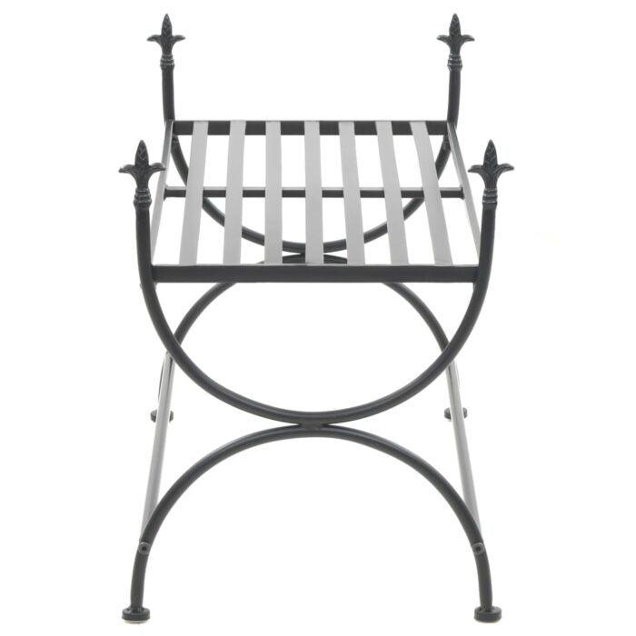 Banc Style vintage Métal 83 x 42 x 55 cm Noir – Image 3