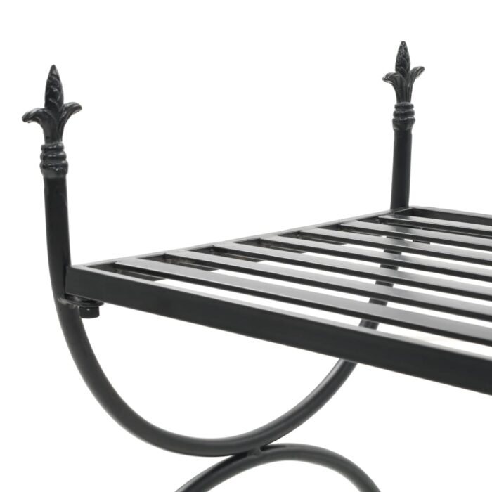Banc Style vintage Métal 83 x 42 x 55 cm Noir – Image 4