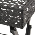 Table à thé pliante Style vintage Métal 58 x 35 x 72 cm Noir – Image 4