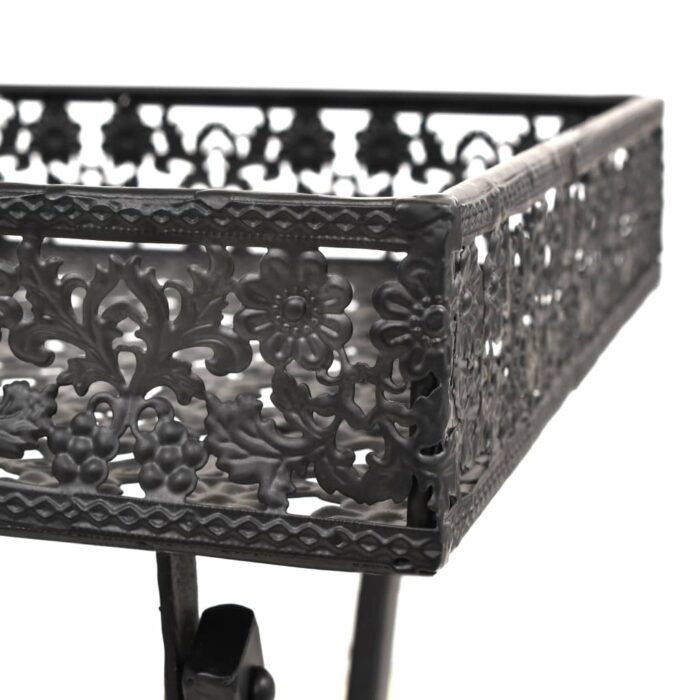 Table à thé pliante Style vintage Métal 58 x 35 x 72 cm Noir – Image 5