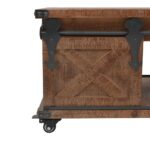 Table basse Bois de sapin massif 91x51x38 cm Marron – Image 6