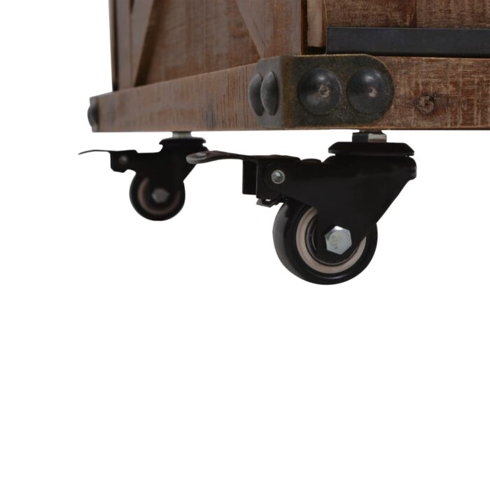 Table basse Bois de sapin massif 91x51x38 cm Marron – Image 9