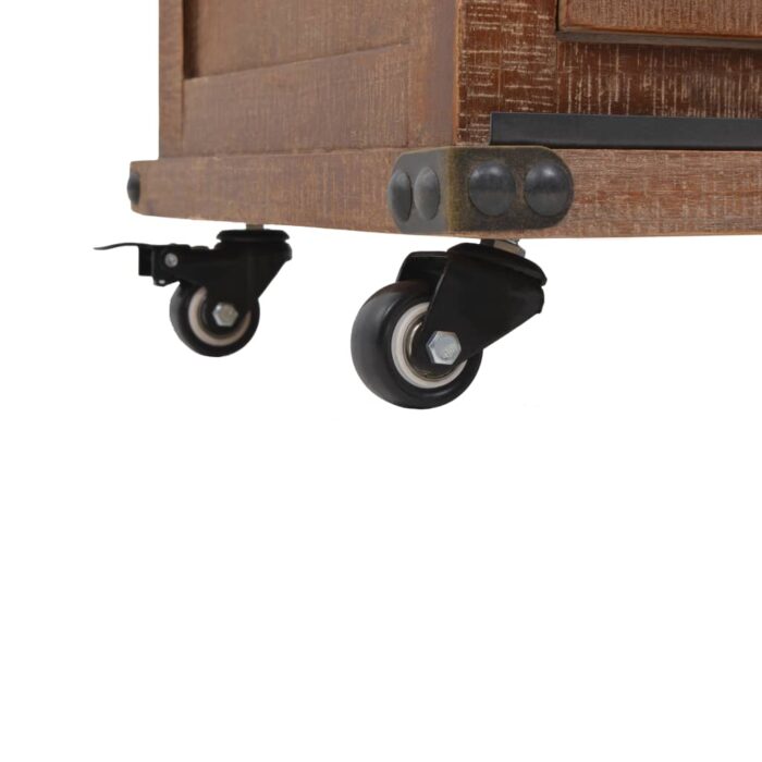 Armoire de rangement Bois de sapin massif 64x33,5x75 cm Marron – Image 10