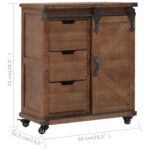 Armoire de rangement Bois de sapin massif 64x33,5x75 cm Marron – Image 11