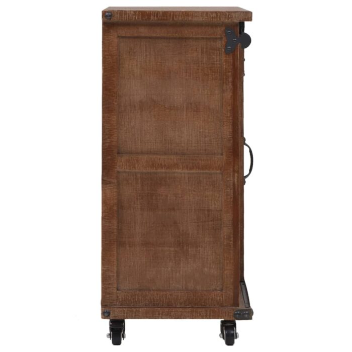 Armoire de rangement Bois de sapin massif 64x33,5x75 cm Marron – Image 3