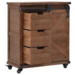 Armoire de rangement Bois de sapin massif 64x33,5x75 cm Marron – Image 4