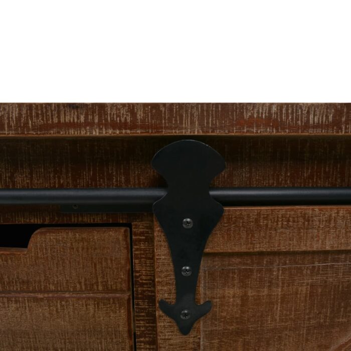 Armoire de rangement Bois de sapin massif 64x33,5x75 cm Marron – Image 8