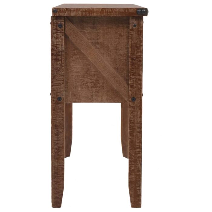 Table console Bois massif de sapin 131 x 35,5  x 75 cm Marron – Image 2