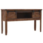 Table console Bois massif de sapin 131 x 35,5  x 75 cm Marron – Image 4
