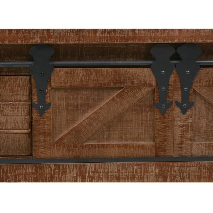 Table console Bois massif de sapin 131 x 35,5  x 75 cm Marron – Image 8