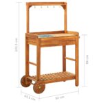 Chariot de cuisine de jardin Bois d'acacia 92x43,5x141,5 cm – Image 10