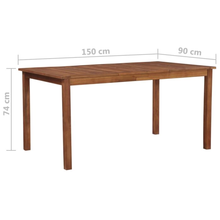 Table de jardin 150x90x74 cm Bois d'acacia massif – Image 4