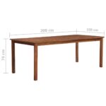 Table de jardin 200x100x74 cm Bois d'acacia massif – Image 4
