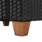 Salon de jardin 4 pcs avec coussins Résine tressée Noir – Image 4