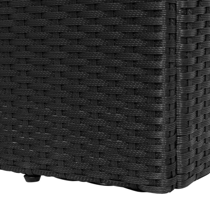 Chaise longue avec coussin Résine tressée Noir – Image 4