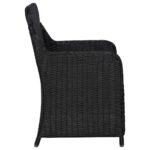 lot de 2 Chaises d'extérieur avec coussins Résine tressée Noir – Image 4