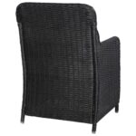lot de 2 Chaises d'extérieur avec coussins Résine tressée Noir – Image 5
