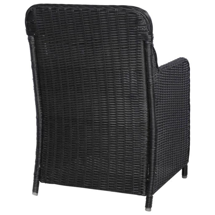 lot de 2 Chaises d'extérieur avec coussins Résine tressée Noir – Image 5