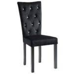 Chaises à manger lot de 2 Noir Velours – Image 2