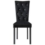 Chaises à manger lot de 2 Noir Velours – Image 3