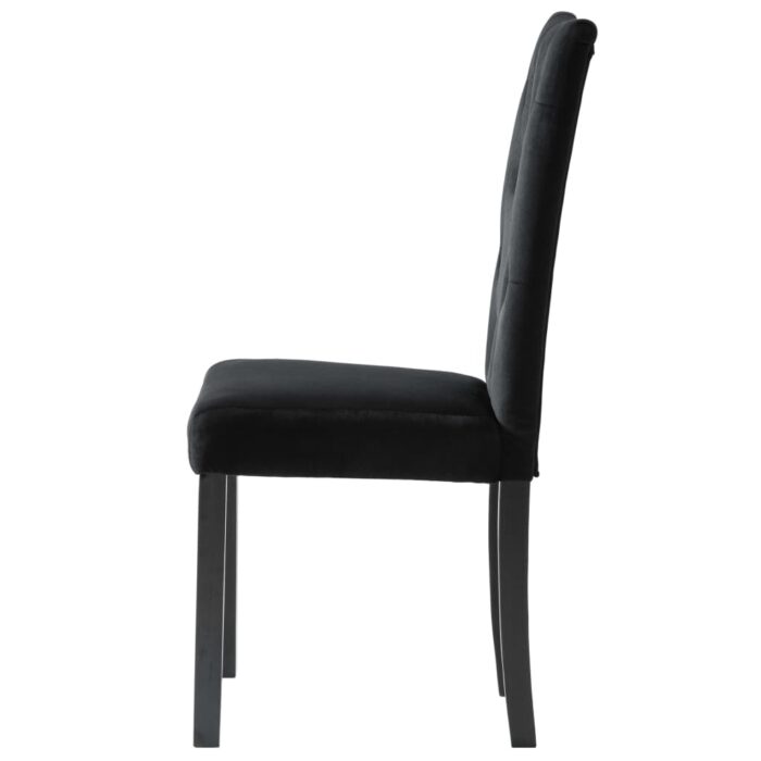 Chaises à manger lot de 2 Noir Velours – Image 4