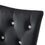 Chaises à manger lot de 2 Noir Velours – Image 7