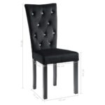 Chaises à manger lot de 2 Noir Velours – Image 8