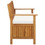 Banc de rangement de jardin Bois d'acacia solide 120x63x84 cm – Image 4