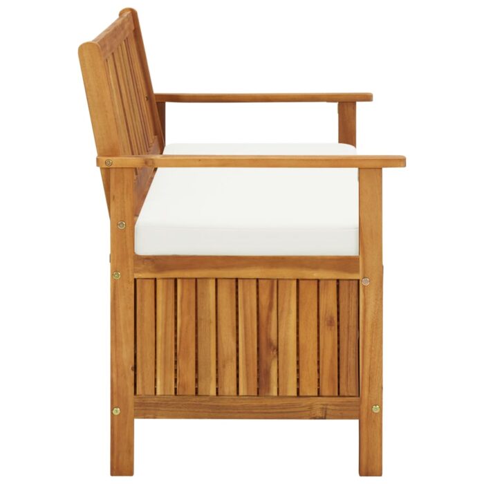 Banc de rangement de jardin Bois d'acacia solide 120x63x84 cm – Image 4