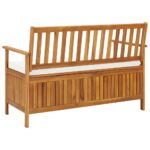 Banc de rangement de jardin Bois d'acacia solide 120x63x84 cm – Image 5