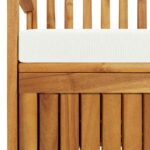 Banc de rangement de jardin Bois d'acacia solide 120x63x84 cm – Image 6